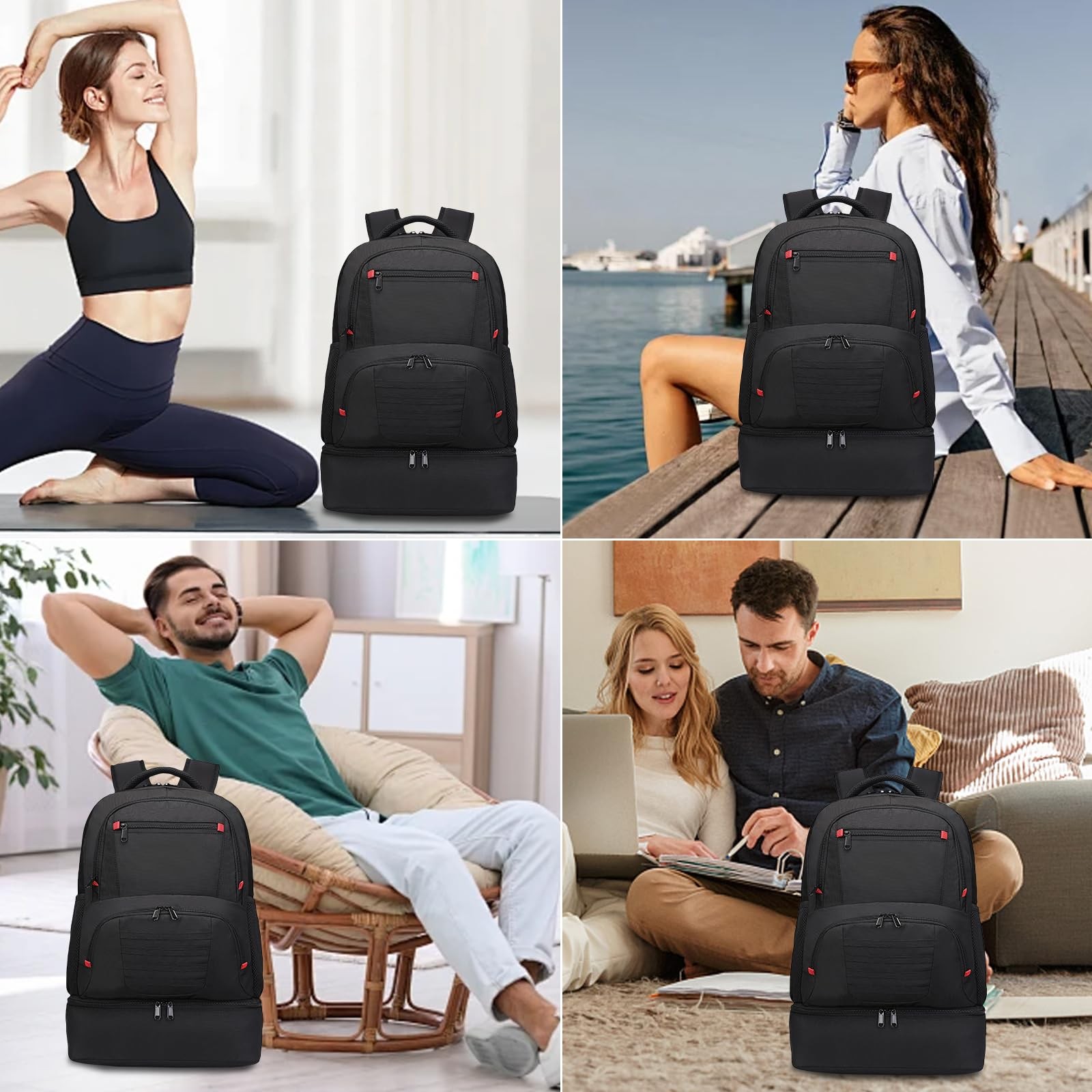 Gym Backpack for Men, Waterproof Sports Backpacks With Shoe Compartment Light…