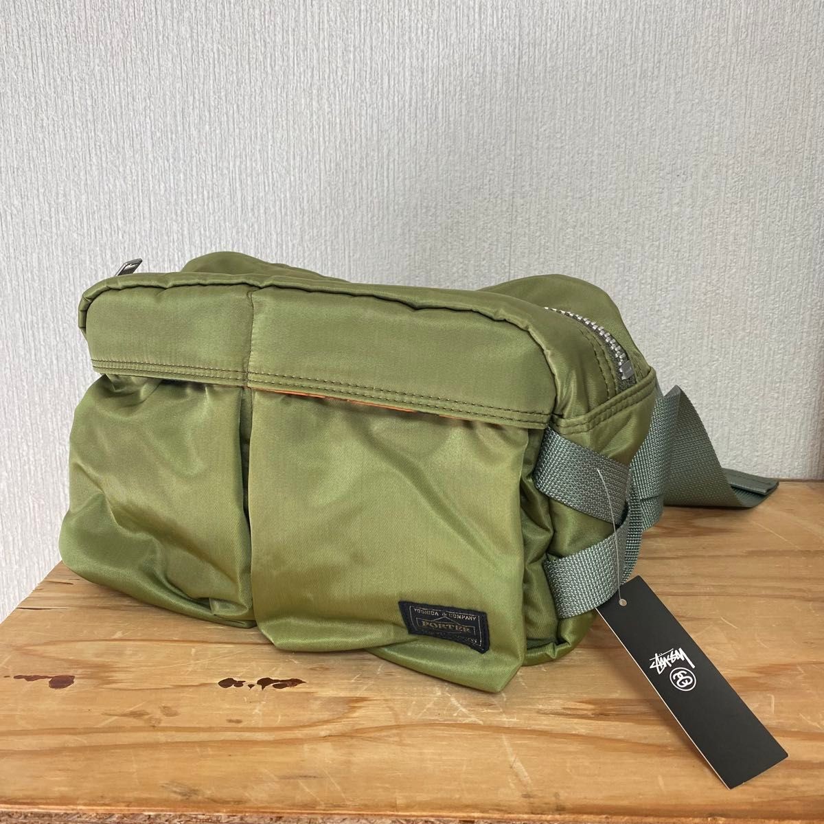 PORTER x STUSSY collaboration Tanker Waist Bag /Green/Excellent condition