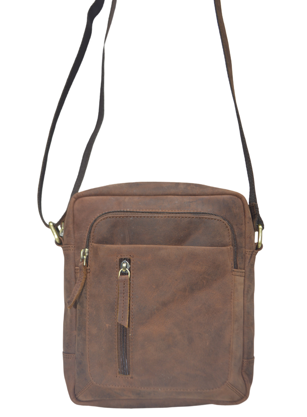Quality Full Grain Hunter Leather Shoulder / Crossbody Bag. Style:51018