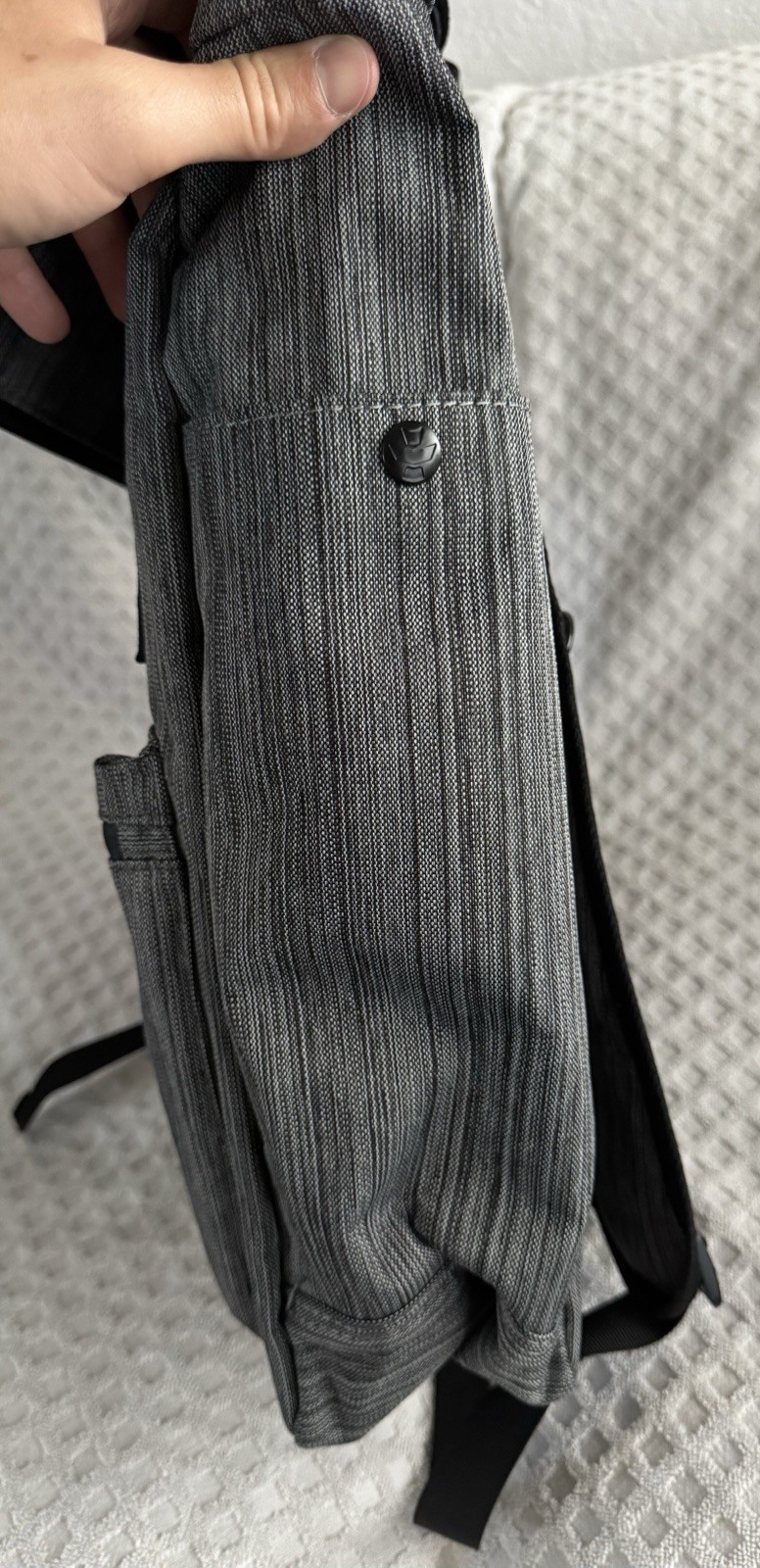 Revelry Drifter Smell Proof Rolltop 23L Backpack Striped Dark Grey Weedmaps NEW