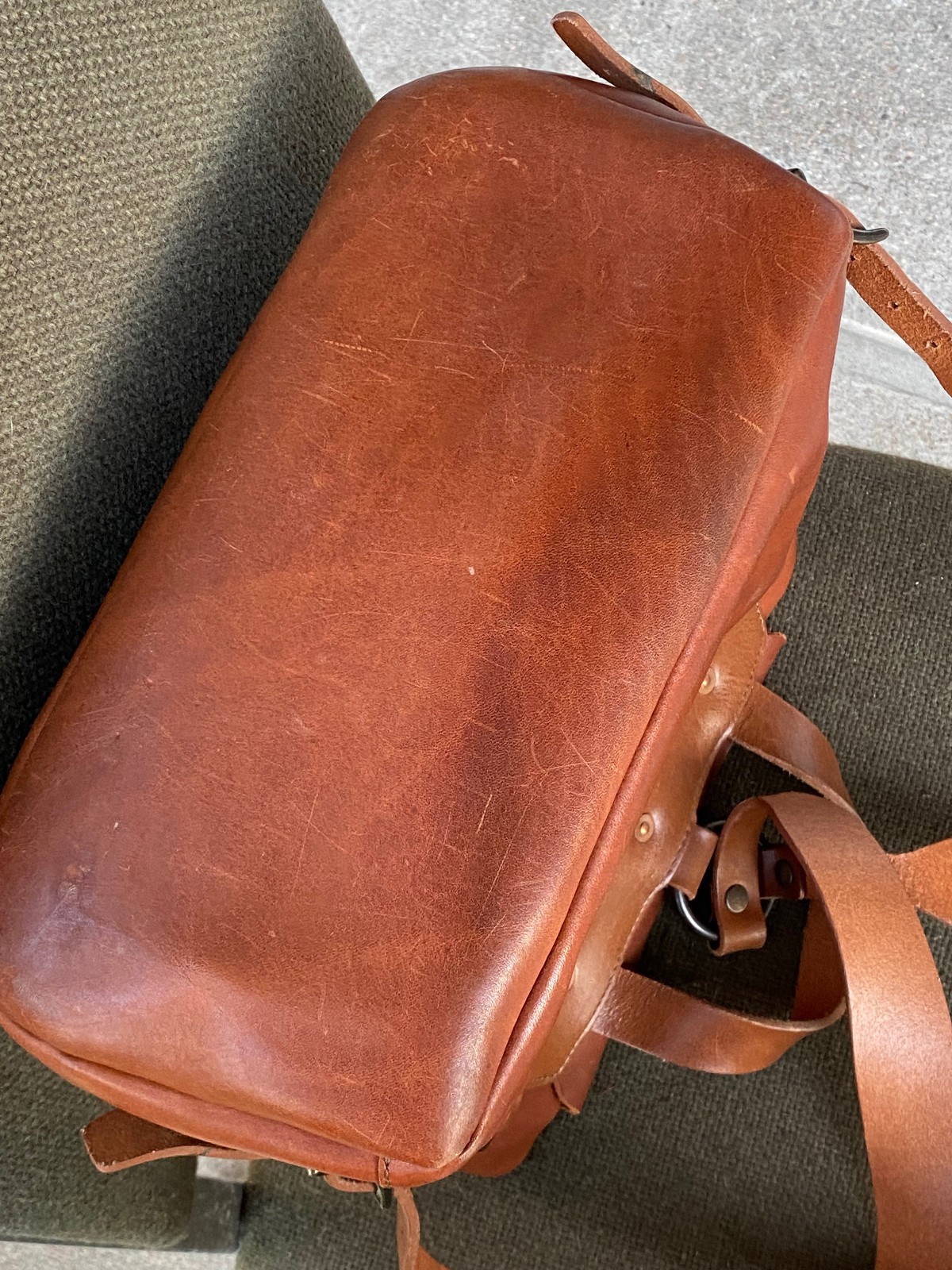 Full Grain Cognac Leather Backpack by Whipping Post WP Standard Made in Mexico