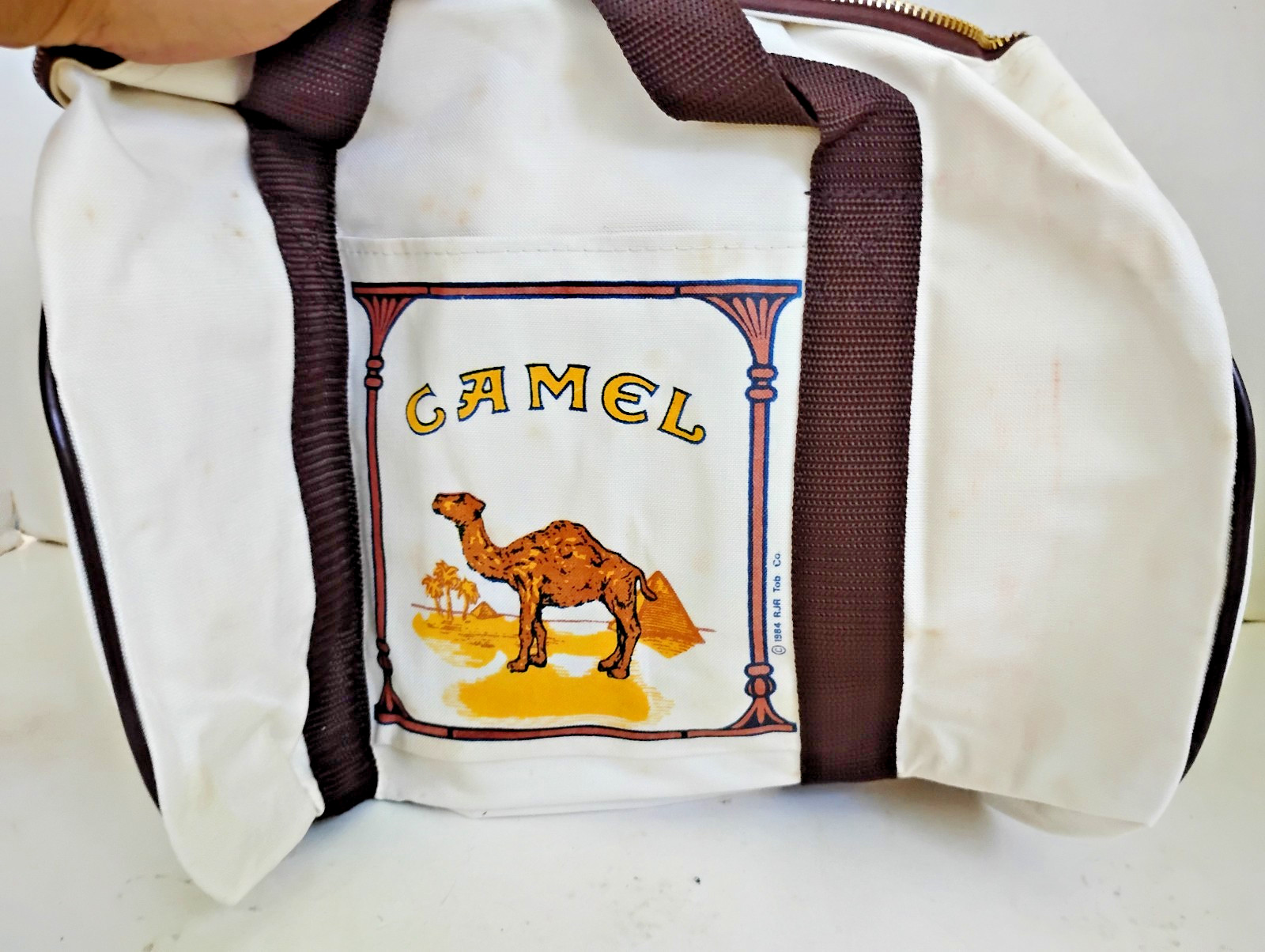 Vinttage Camel Logo White Canvas Duffel Bag RJ Reynolds Promo 1984 #2