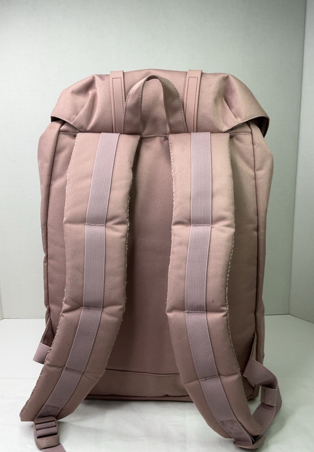 Herschel Pink Backpack Drawstring Buckle Closure Adjustable Strap Padded Pockets