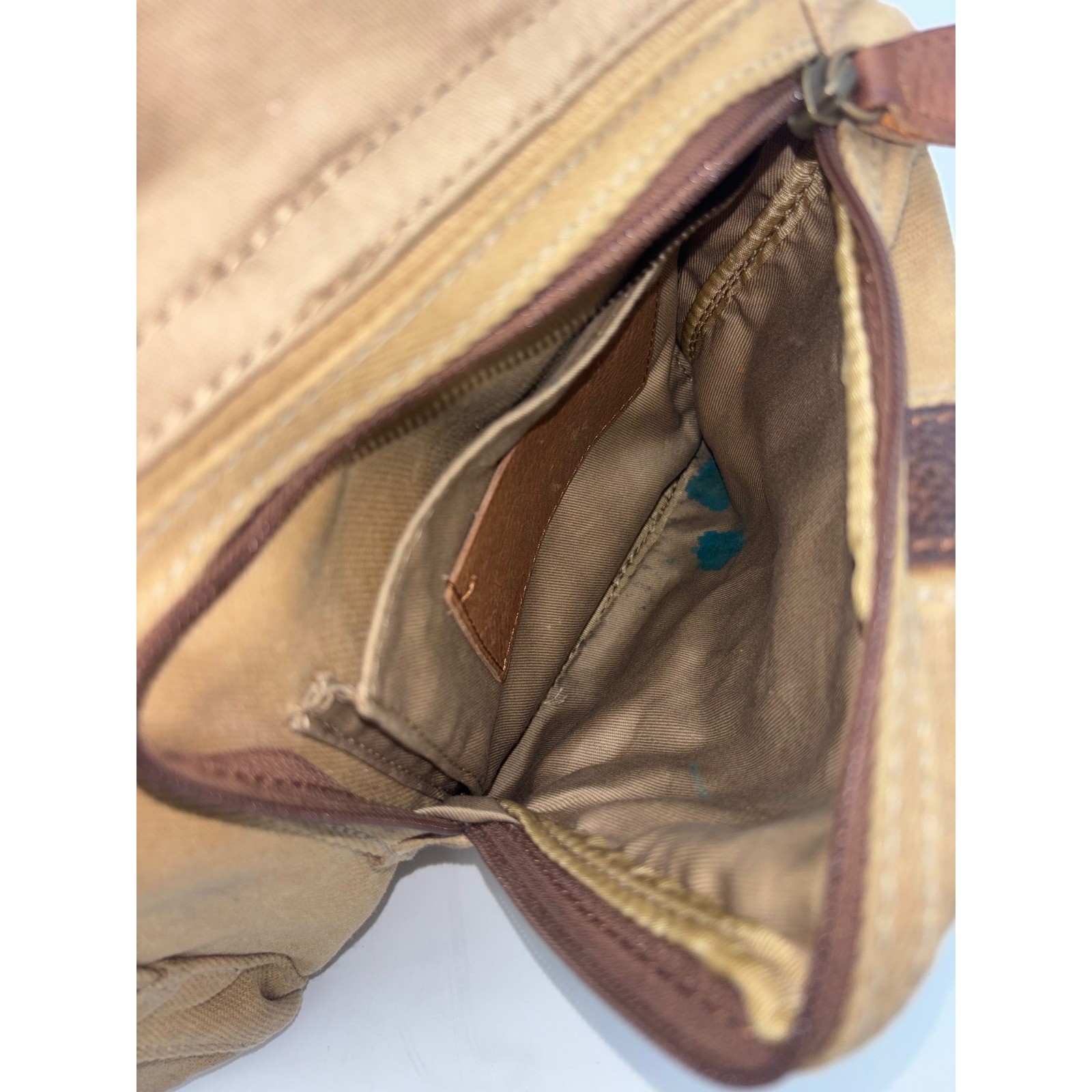 VINTAGE L.L. BEAN Rucksack Backpack Brown Canvas Leather Hiking RARE Utility Bag