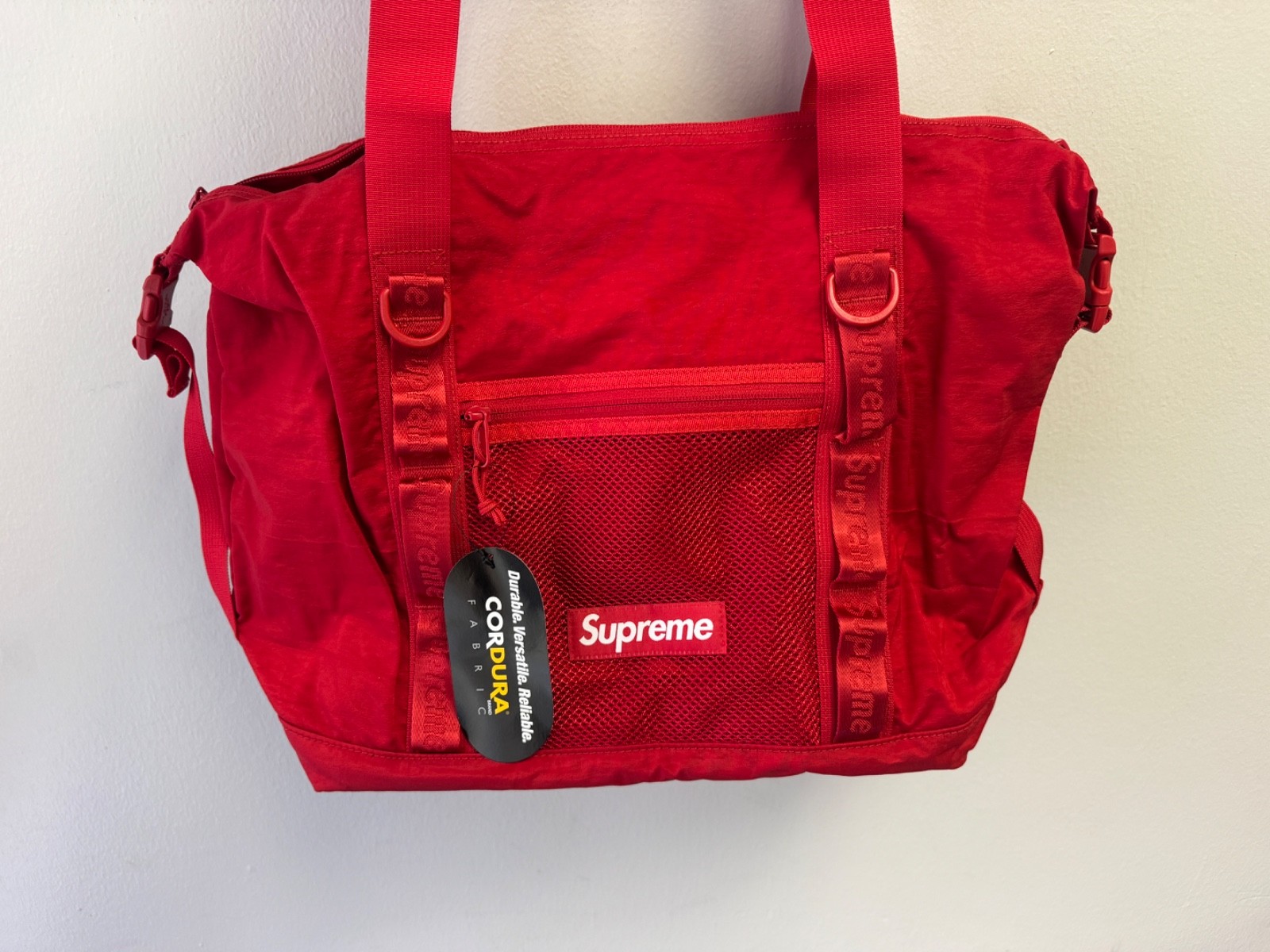 Supreme Zip Tote Dark Red Zip Tote Bag FW20 Travel Bag New Box Logo