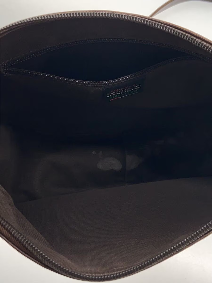 IL BISONTE Shoulder Bag, Leather, Brown, Made in Italy, Grained Leather, Half-Mo