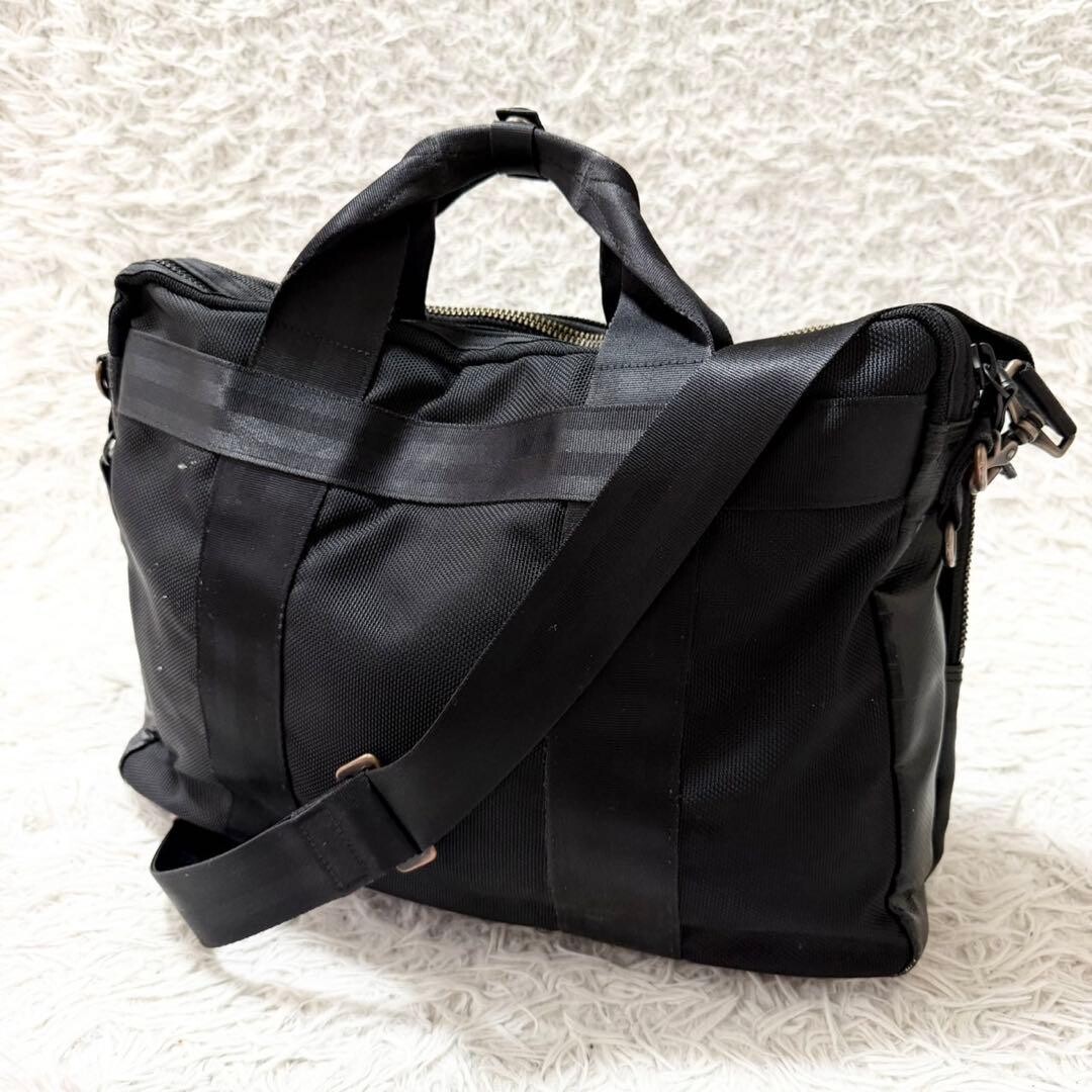 Porter Vintage Heat Black Business Bag 2Way Shoulder Zip Authentic Made in JAPAN
