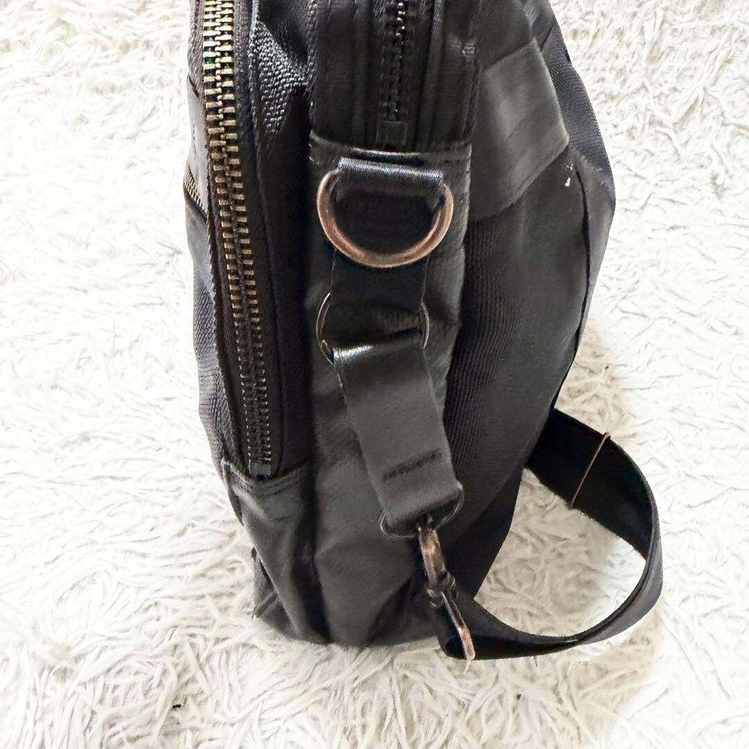 Porter Vintage Heat Black Business Bag 2Way Shoulder Zip Authentic Made in JAPAN
