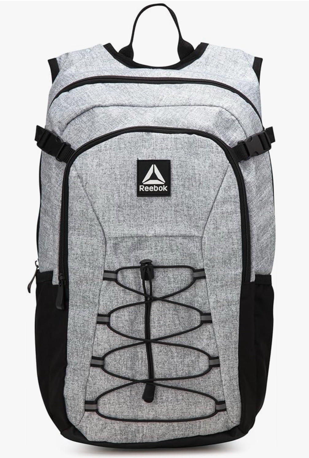 Reebok Unisex Adult Roman 19.5″ Laptop Bungee Backpack, Light Heather Grey