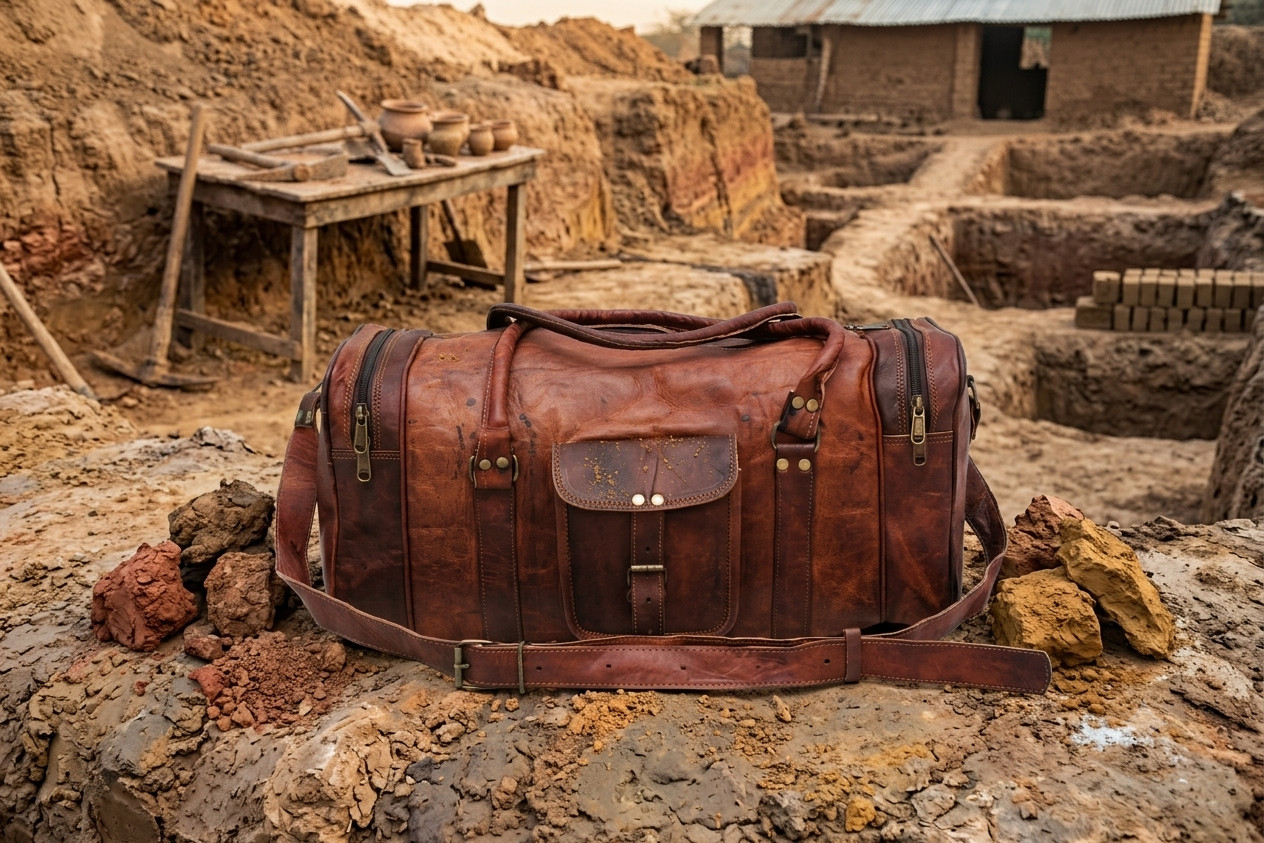 New Goat Light Weight Bag Genuine Brown Travel Gym Vintage Duffel Men’s Men