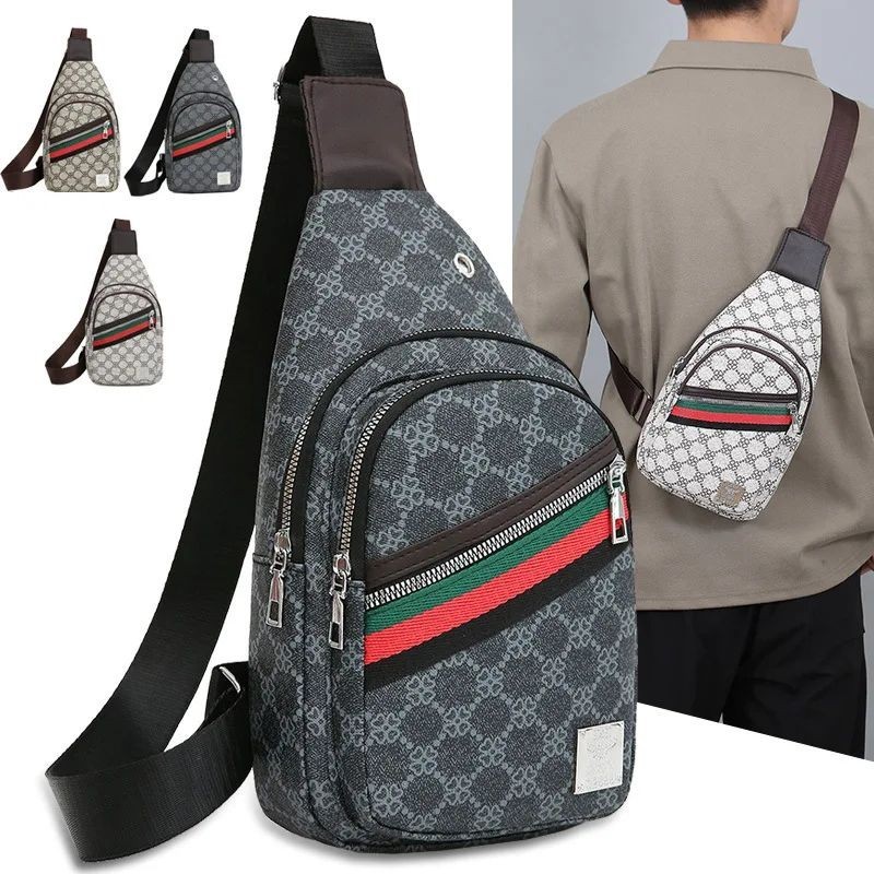 Men’s PU Leather Crossbody Chest Bag Different Colors