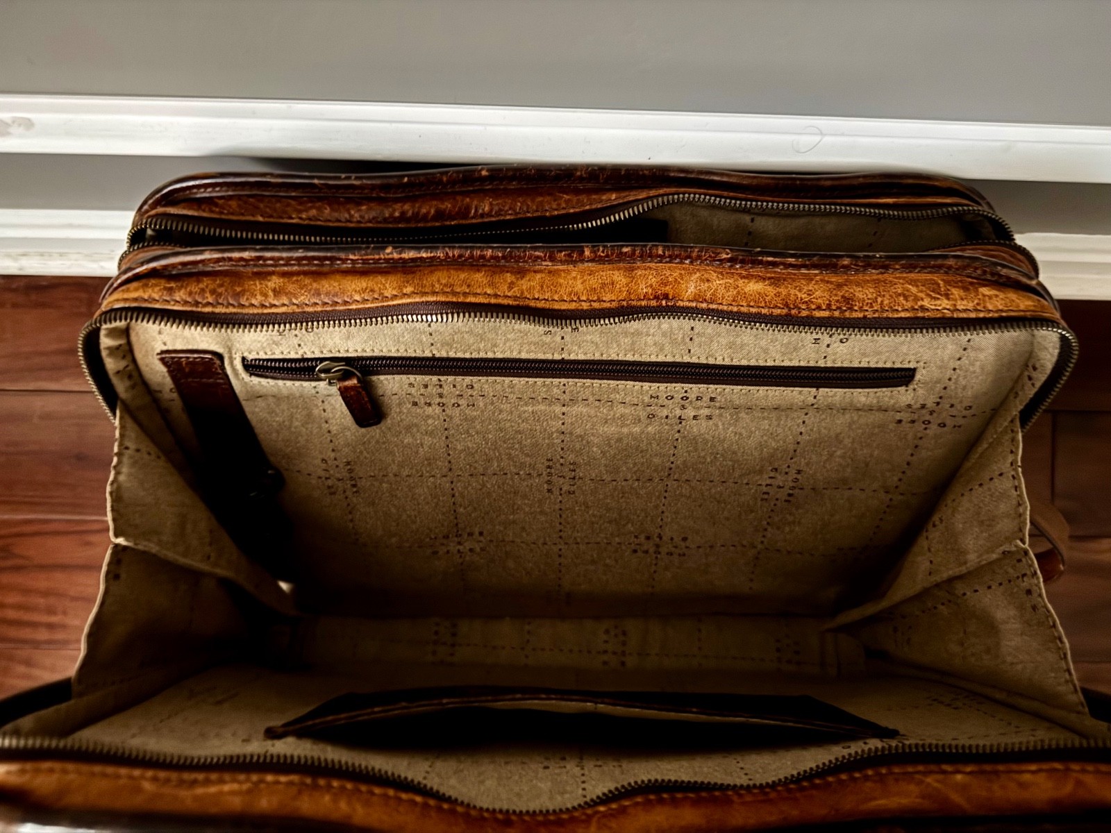 Moore & Giles Miller Standard Attaché Titan Milled Brown Leather Men’s Briefcase