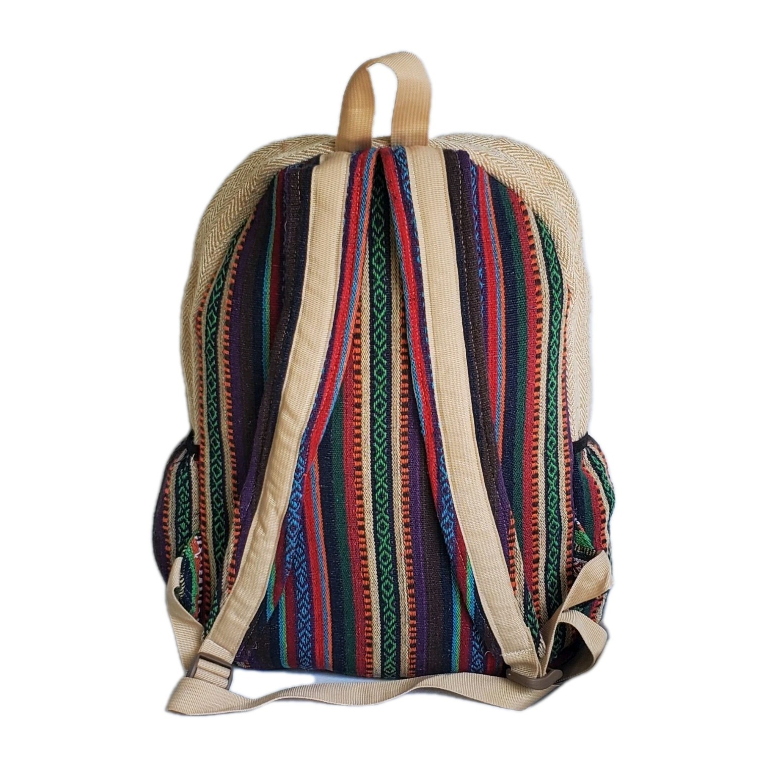 Large Embroidery Pure Hemp Backpack