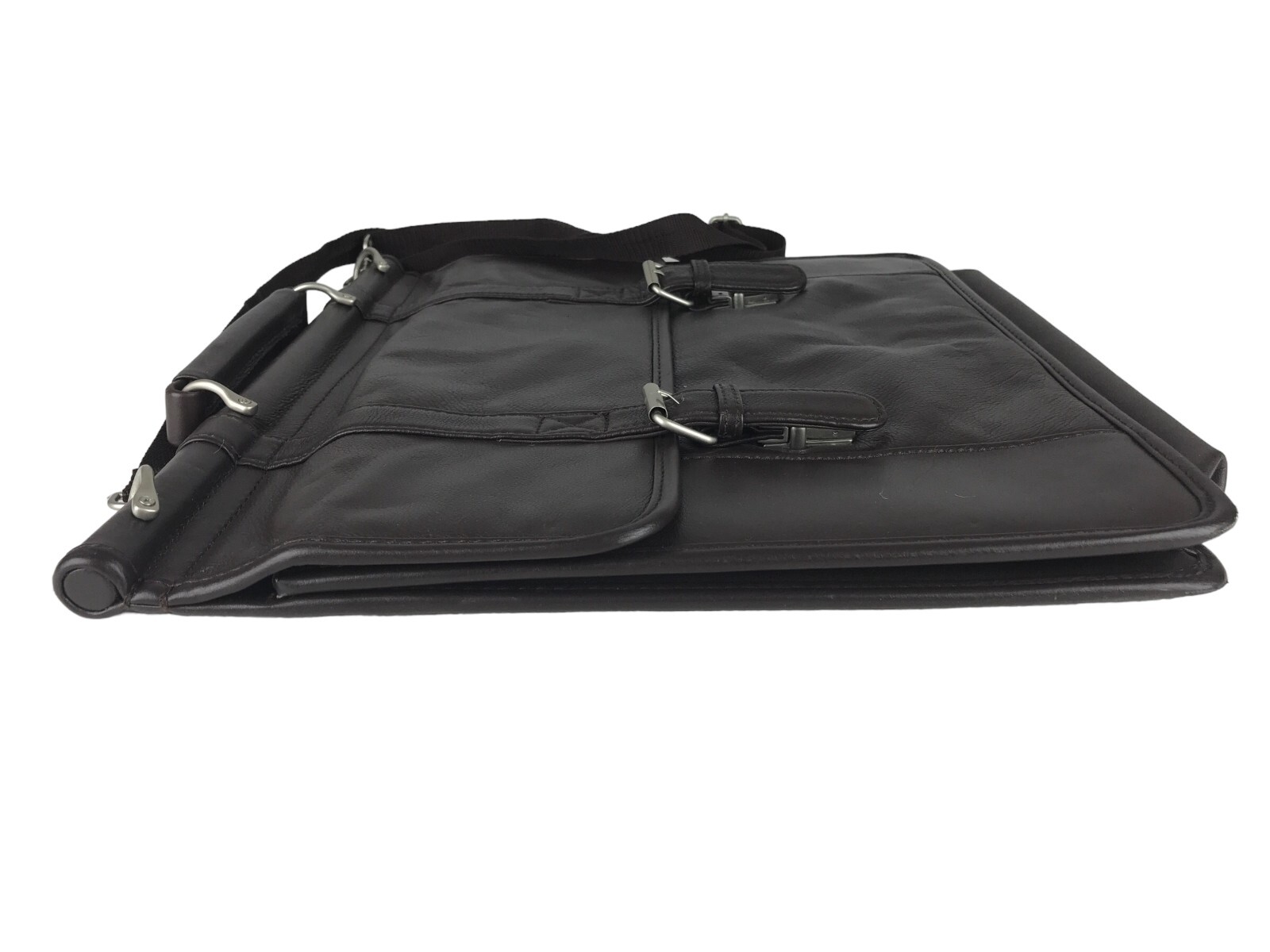Wilsons Leather Unisex Brown Detachable Strap Top Handle Briefcase Document Case
