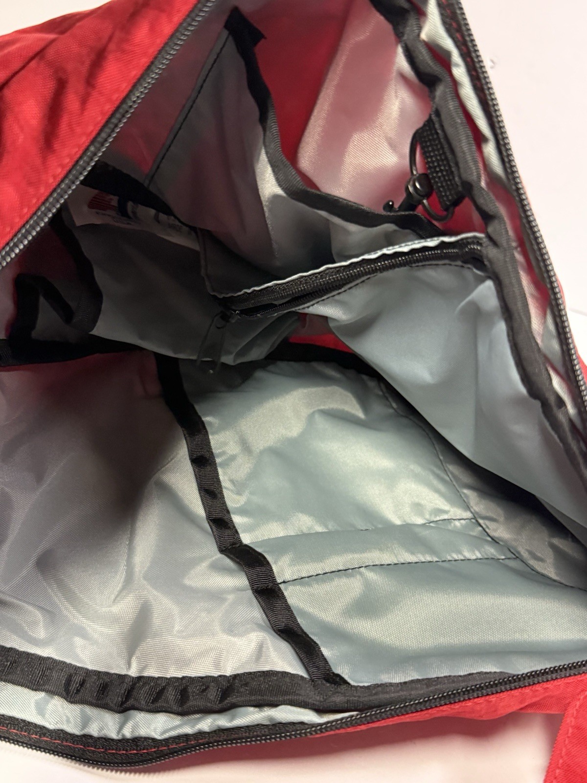 Ameribag Healthy Backpack Red Nylon Multi Pockets Sling Shoulder Bag Lightweight