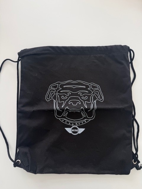 BMW Mini Cooper English Bulldog Black Canvas Bag