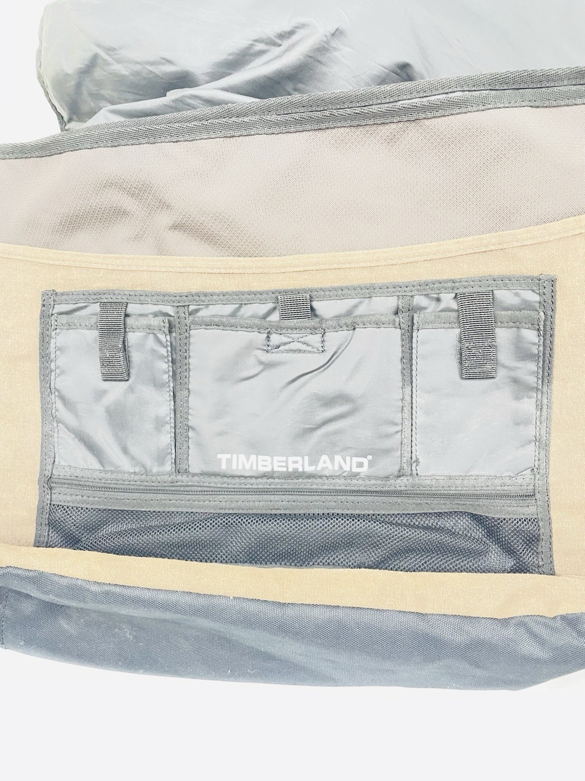 Timberland Brown/Black Canvas Large Messenger Bag Men Adjustable Shoulder Strap
