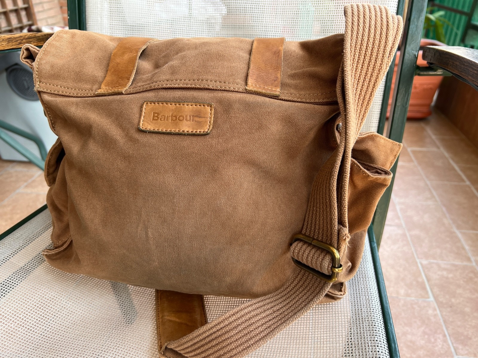 BARBOUR Steve Mc Queen Messenger Shoulder Bag Colonial Cotton Leather Legend 554