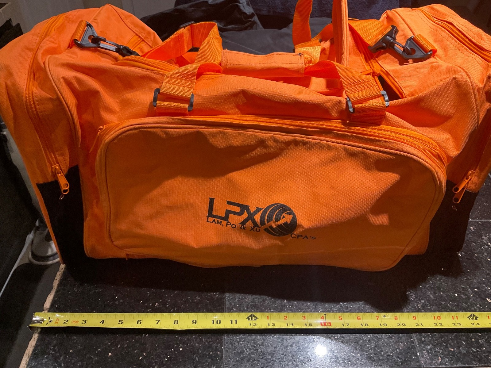 COBRA Brand 24” Duffle Bag Sports Duffel Bag in Black Gym Bag Orange Rare