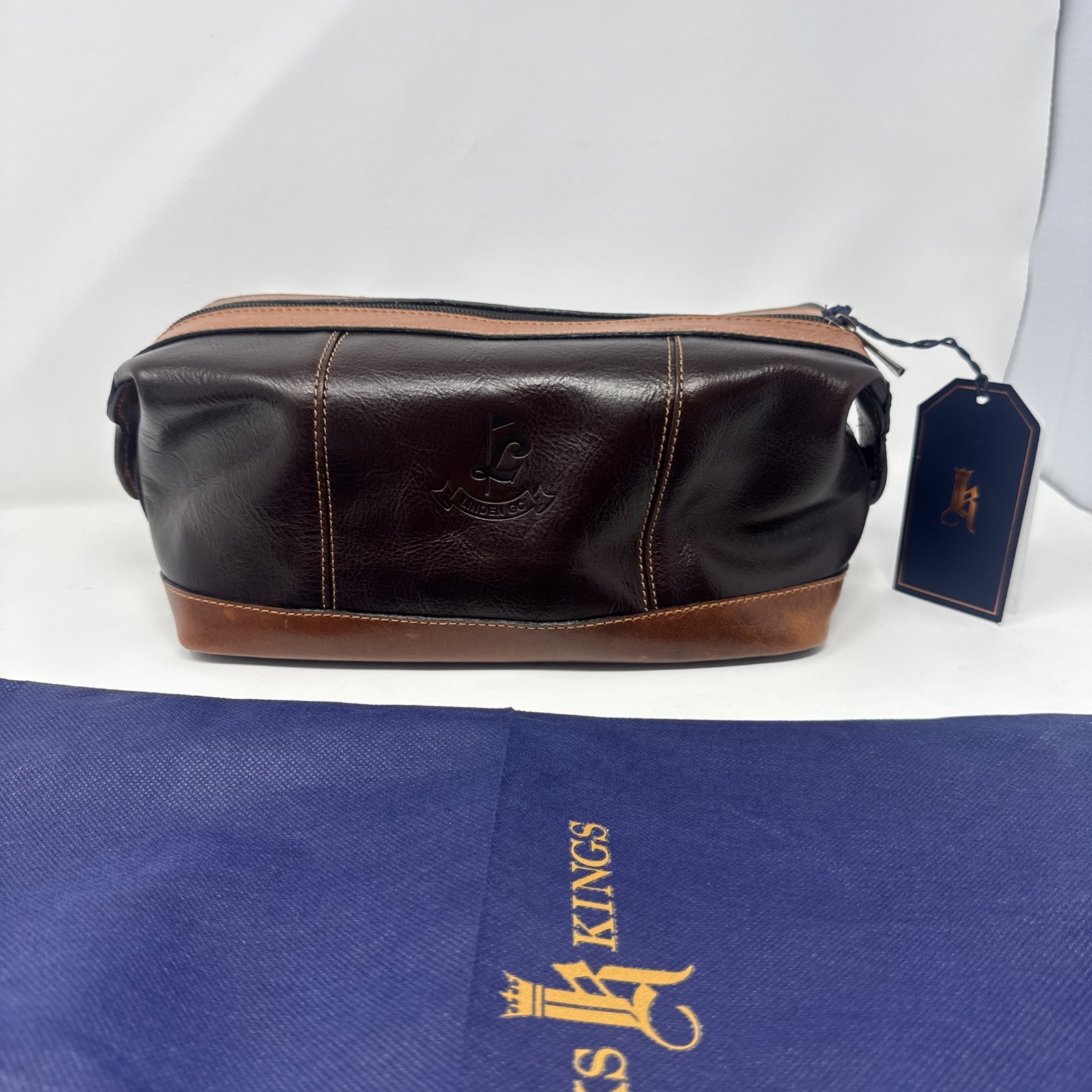 Links & Kings Sundance Travel Kit NWT Brown Premium Leather Some Minor Wear Read