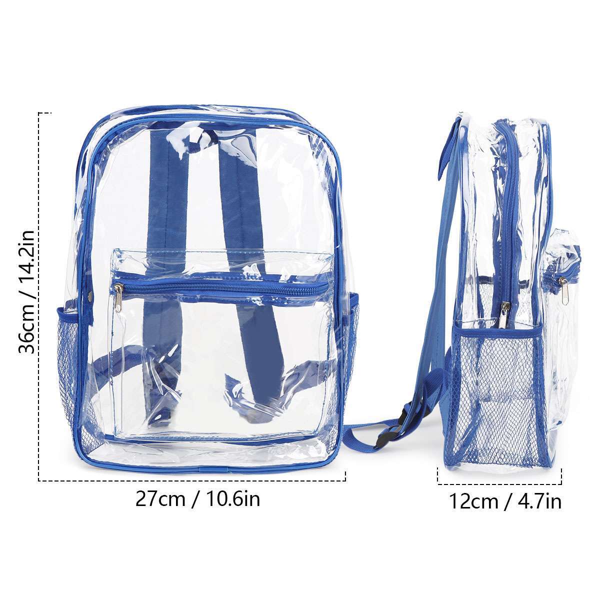 Clear Backpack Transparent See Through School Security Heavy Duty Bookbag Tote