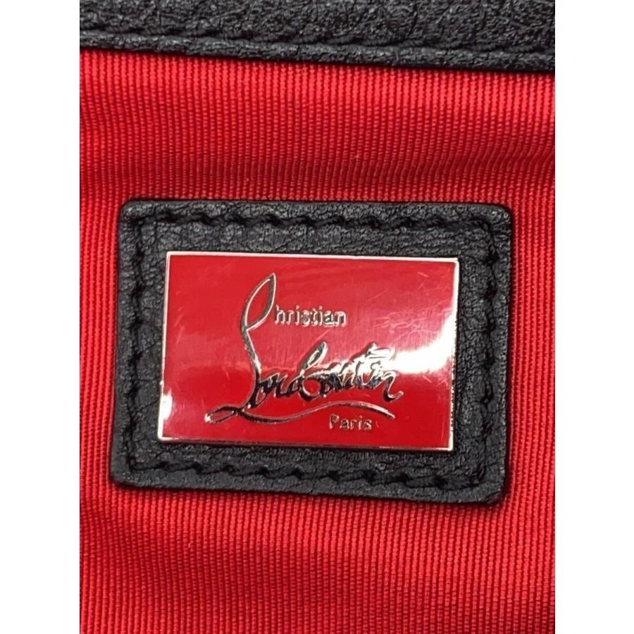 Christian Louboutin Authentic Backpack Black Leather Shoulder Zip Rucksack Red