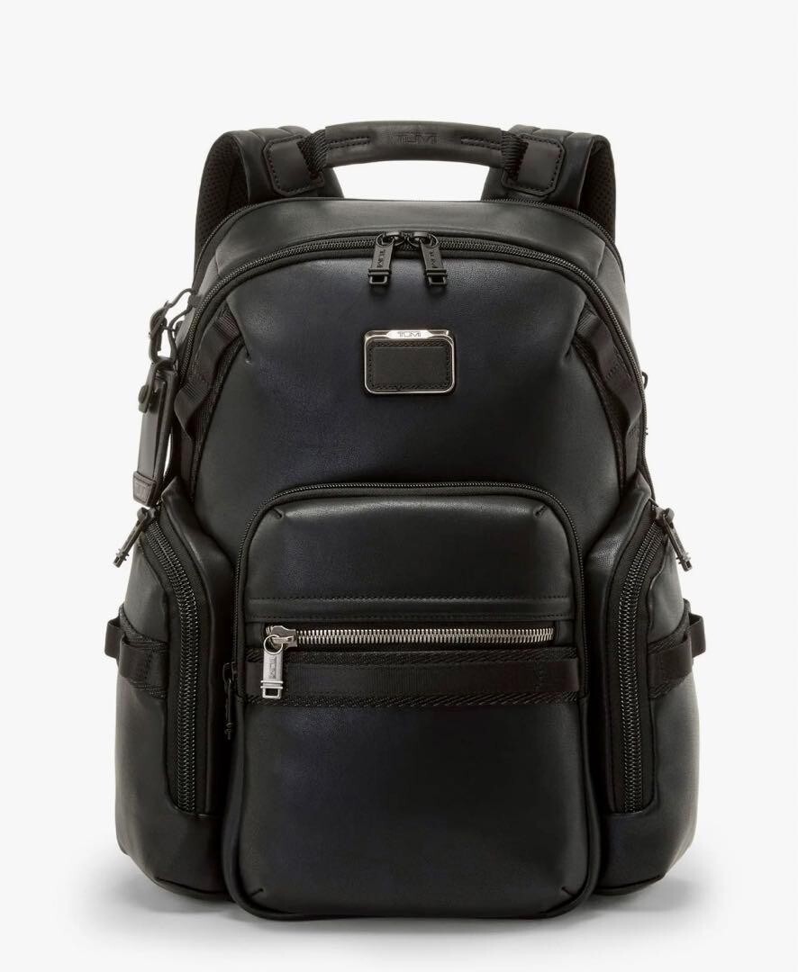 TUMI Alpha Bravo Search Leather Backpack Business Bag Srorts Outlet Black