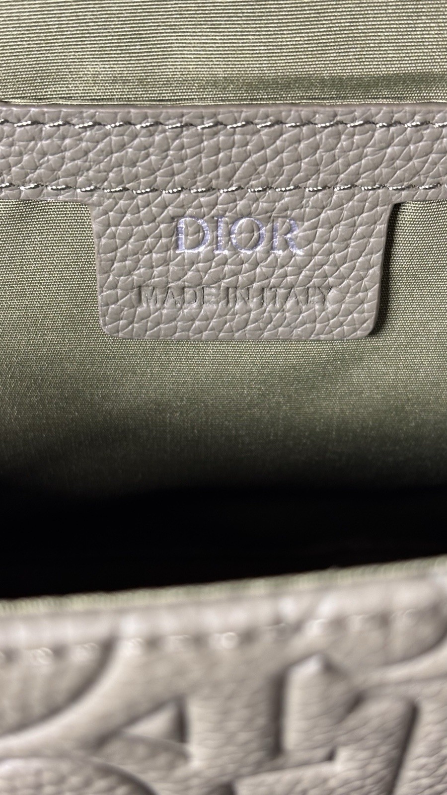 Authentic DIOR Green Gravity Grained Calf Leather Hit The Road Messenger Bag