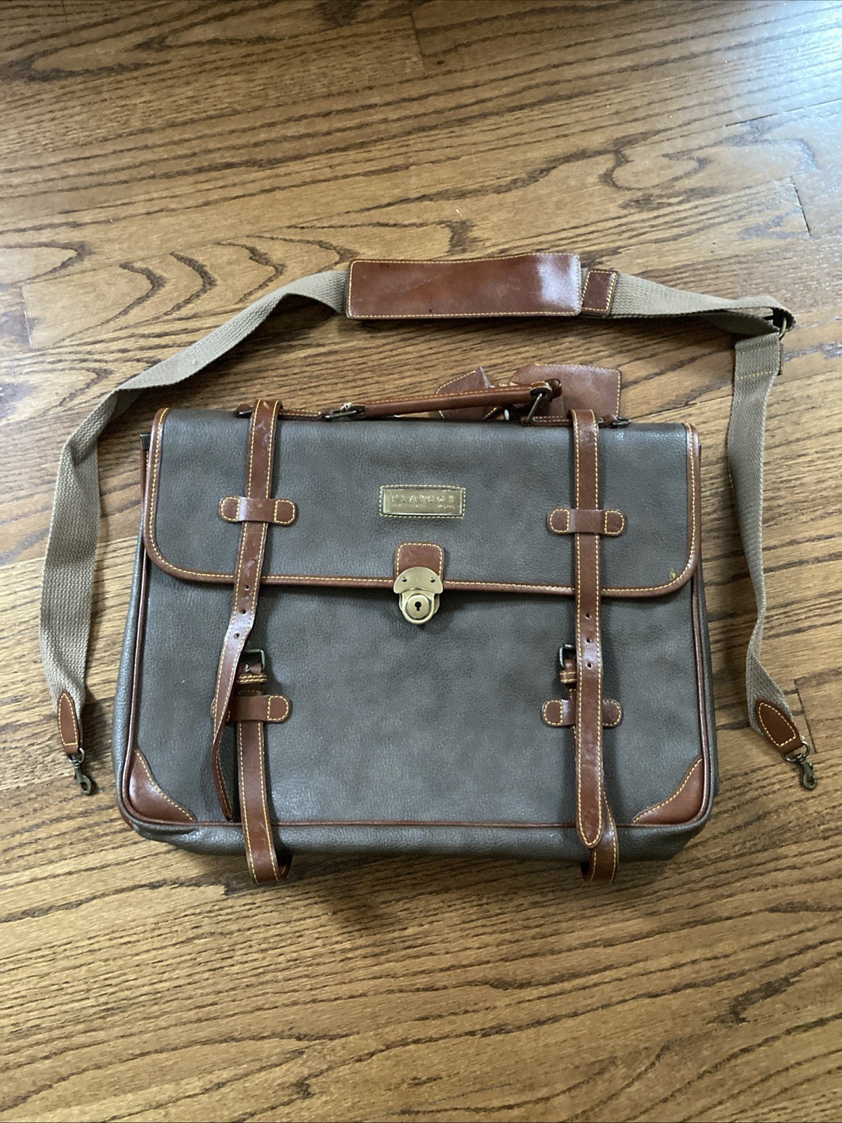 Vintage PLAYBOY Brand Brown Leather Briefcase and Detachable Strap
