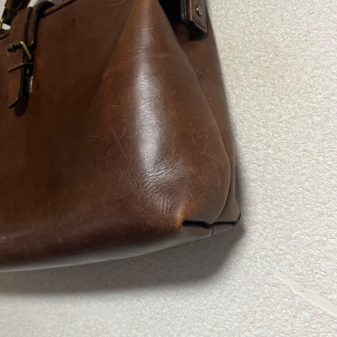 HERZ Leather Soft Dulles Bag 2WAY Brown Men’s Business Briefcase Shoulder Bag