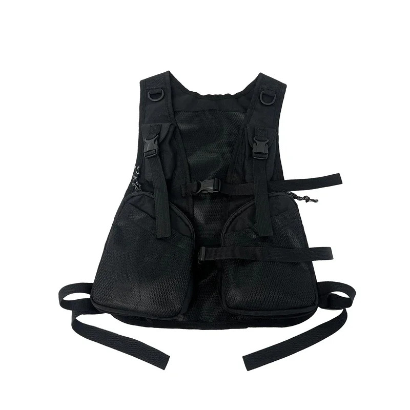 Man Exercise Waistcoat Bag Multi-pocket Chest Pack Unisex Hip Hop Streetwear Bag