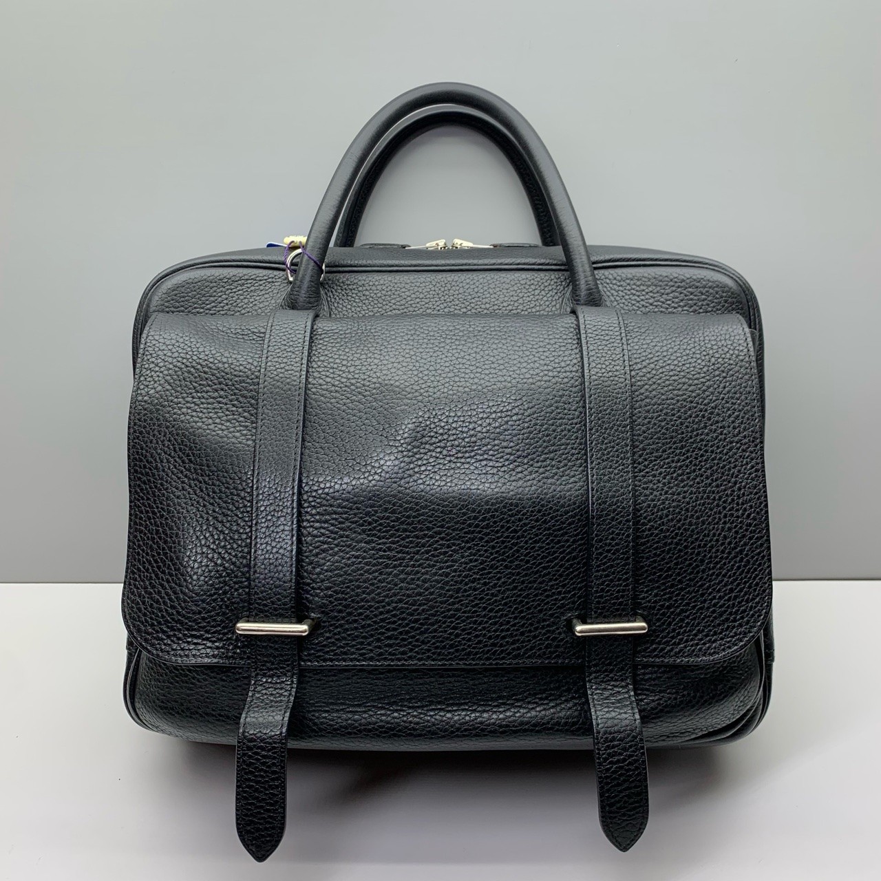 Hermes Pre-Owned Authentic Black Cowhide Briefcase No Shoulder Strap 35x26x10cm