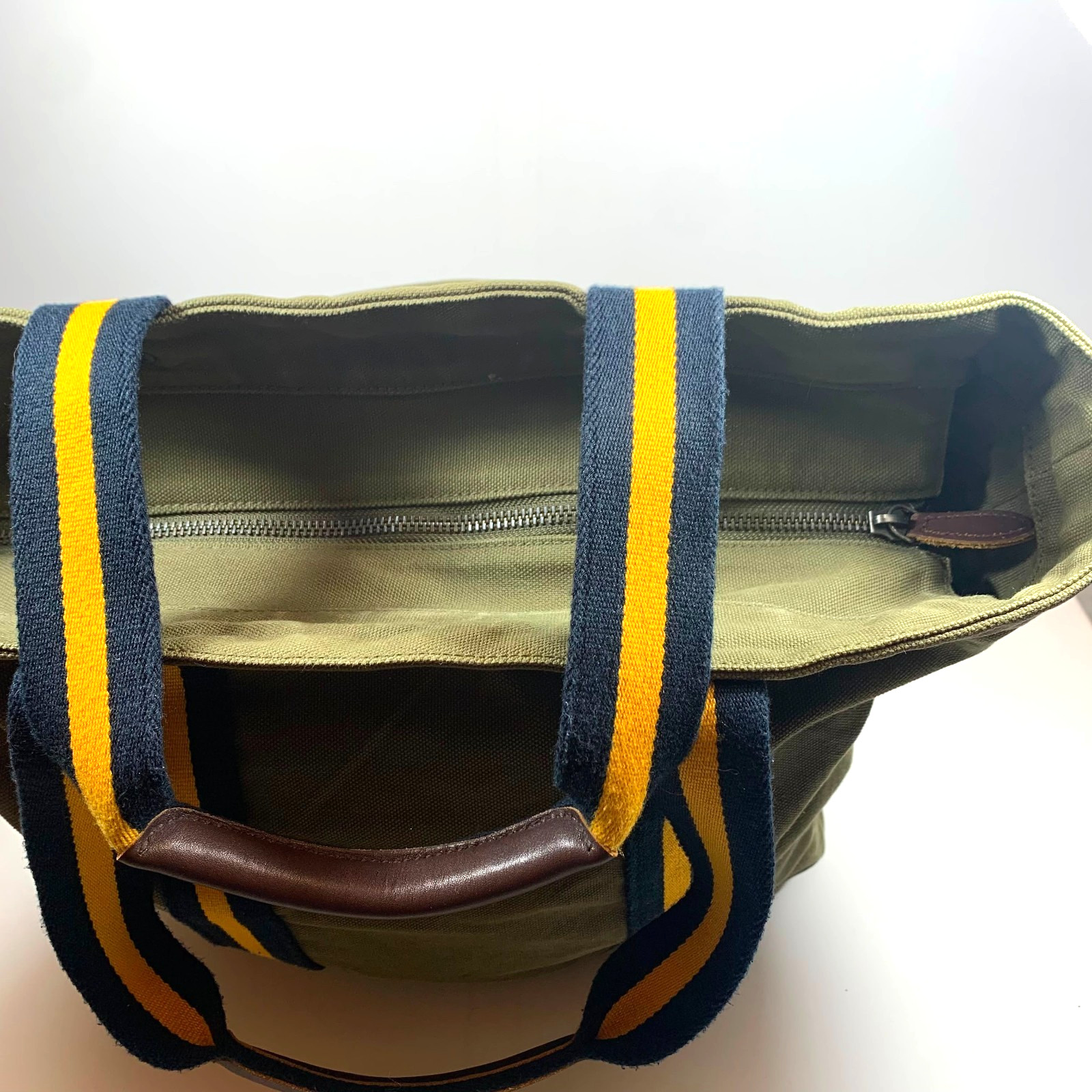 Vintage 90s Polo Ralph Lauren Canvas Tote Bag Green Big Pony Travel Duffel