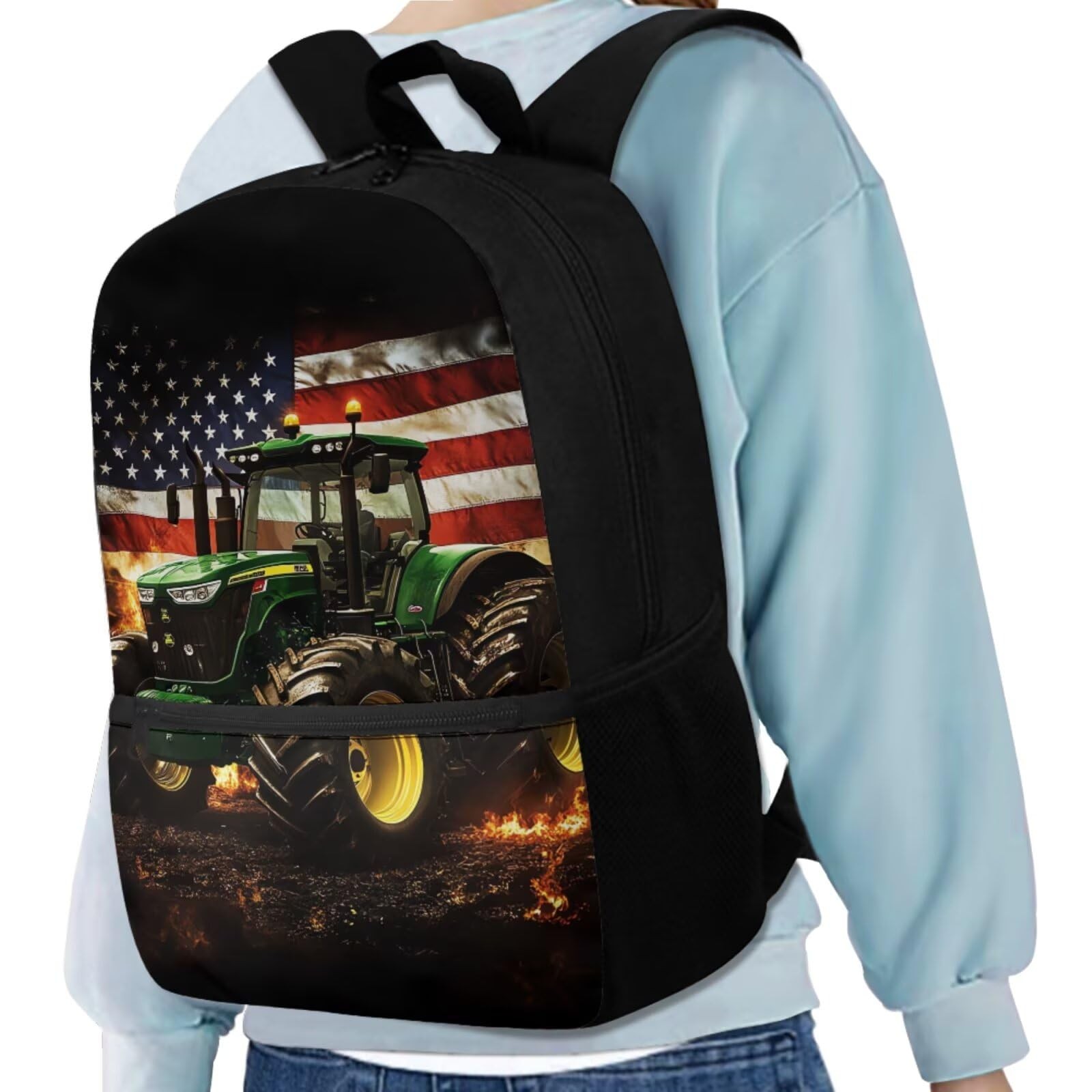 Tractor Backpack School Bag Set for Boys Girls with Lunch Bag and Pencil Case