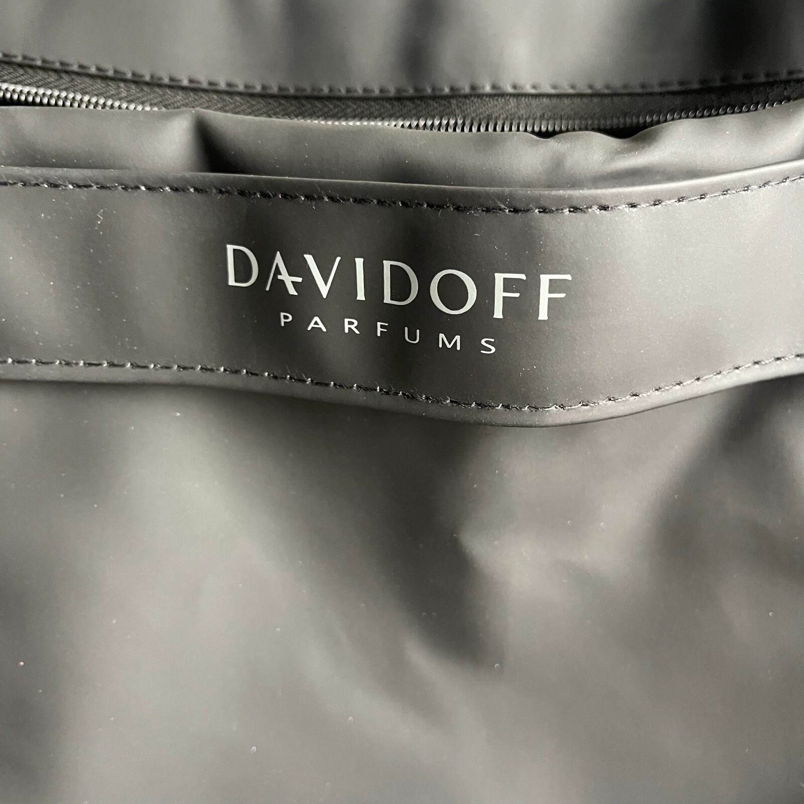 Davidoff Parfums Men’s Adjustable Strap Zipper Inner Pocket Black Duffel Bag