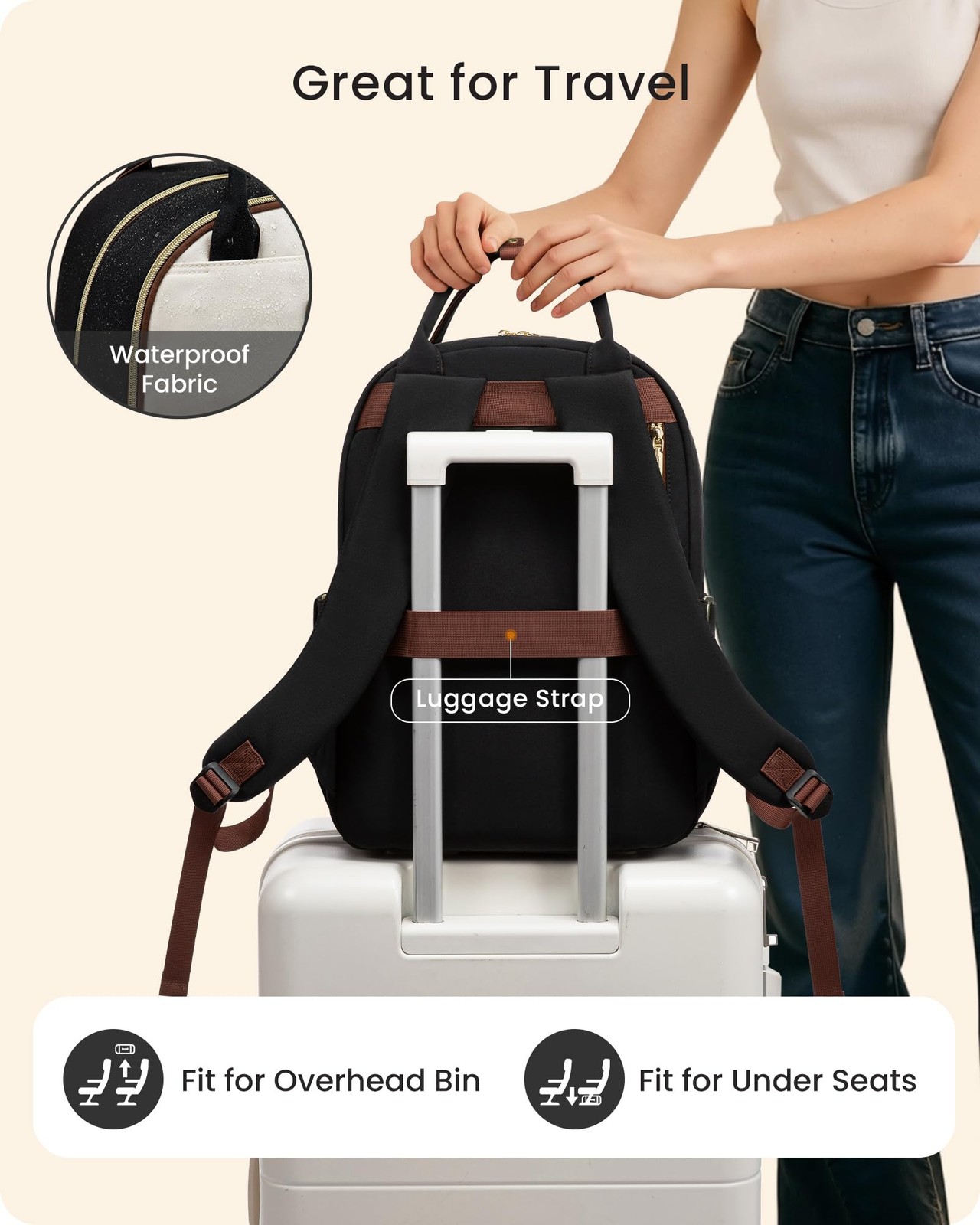 Laptop Backpack for with Giant Tumbler Holder Pocket, 15.6 inch Travel Work B…