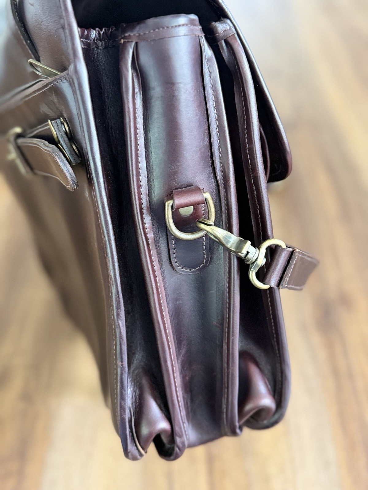 CUSTOM HIDE Saddle Leather Briefcase WW2 Style Dispatch Field Bag Messenger