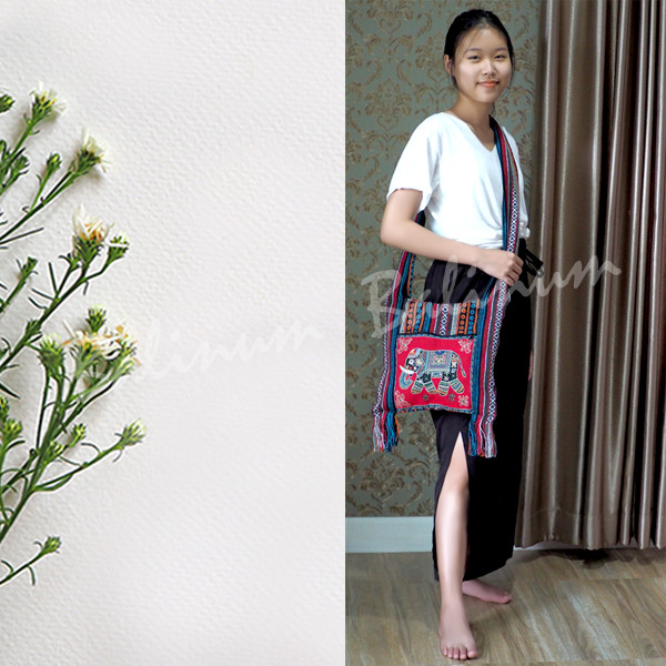 Thai Craft Elephant Bag Hmong Cotton Fabric Thailand Crossbody Shoulder Zipper