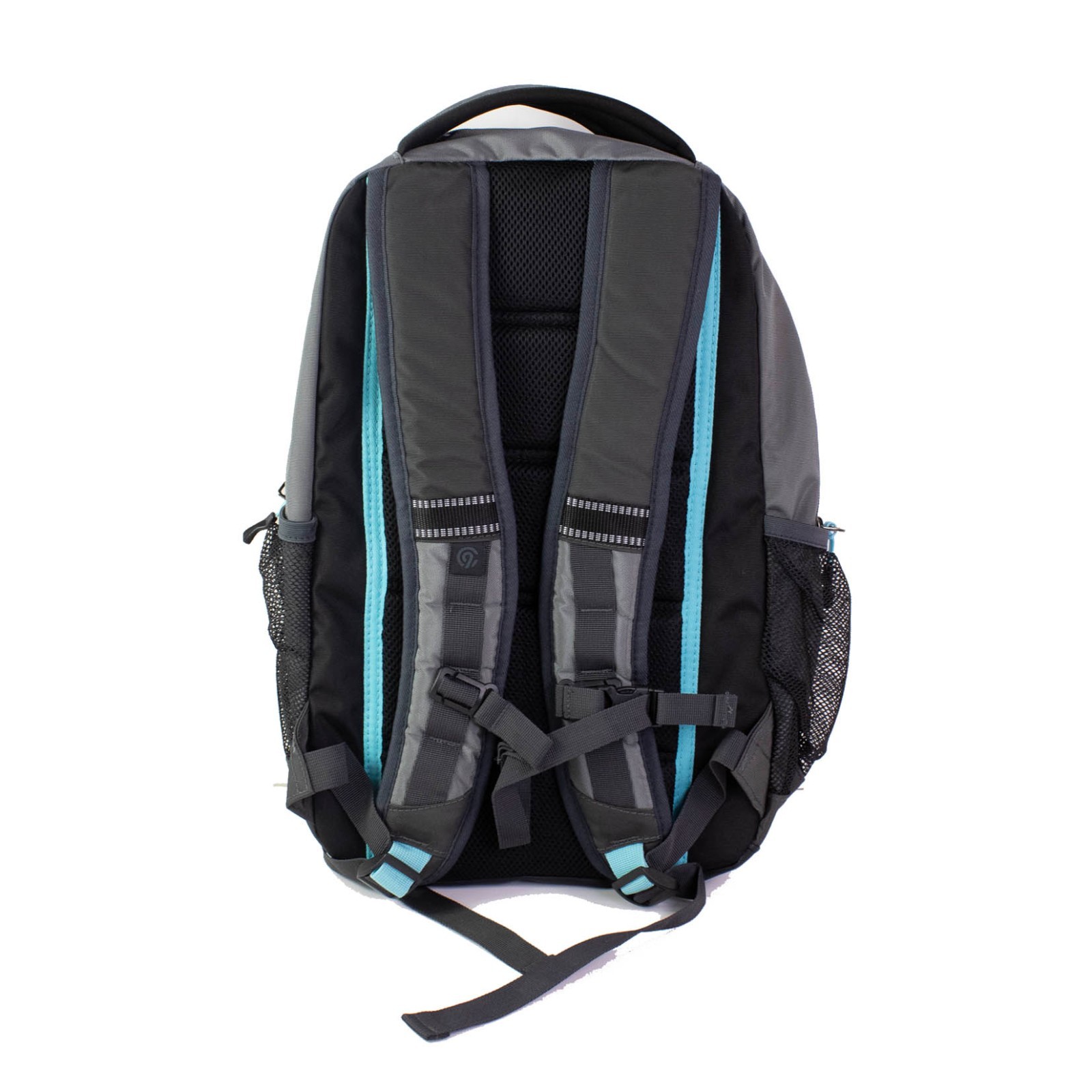 Champion NWT Water Repellent Backpack Gray Teal Laptop Cooler Pocket 18.5×11.5
