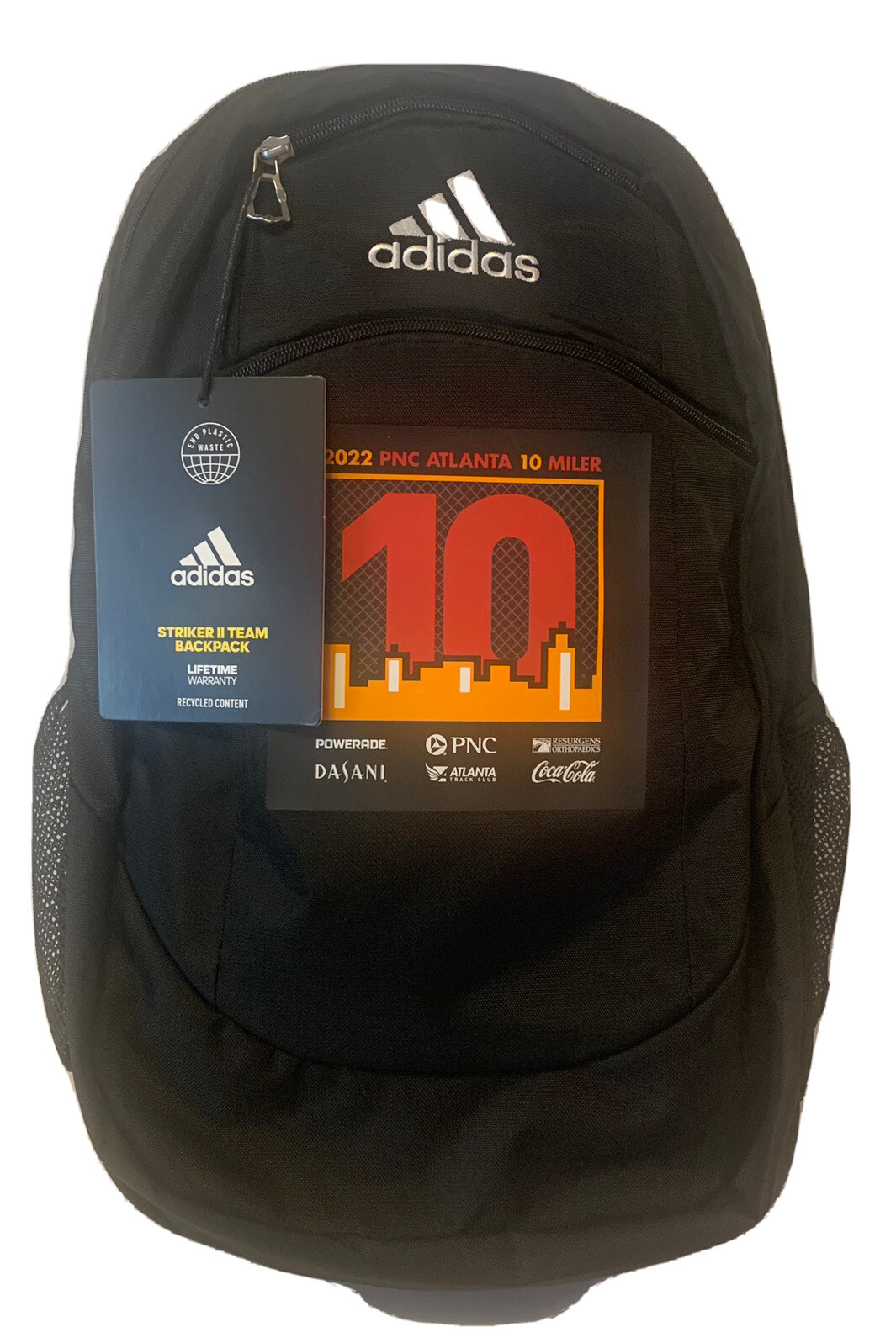 Adidas Striker II Team Backpack 2022 PNC Atlanta 10 Miler Black -Brand New