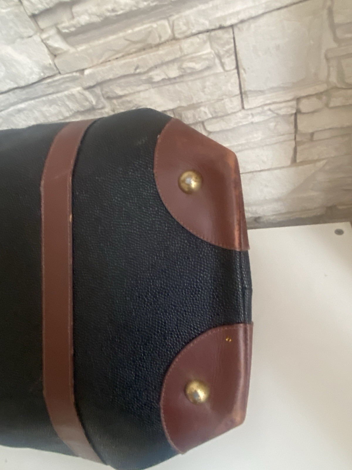 Mulberry Vintage Navy Scotchgrain Leather Zip Medium Weekend Carry Bag