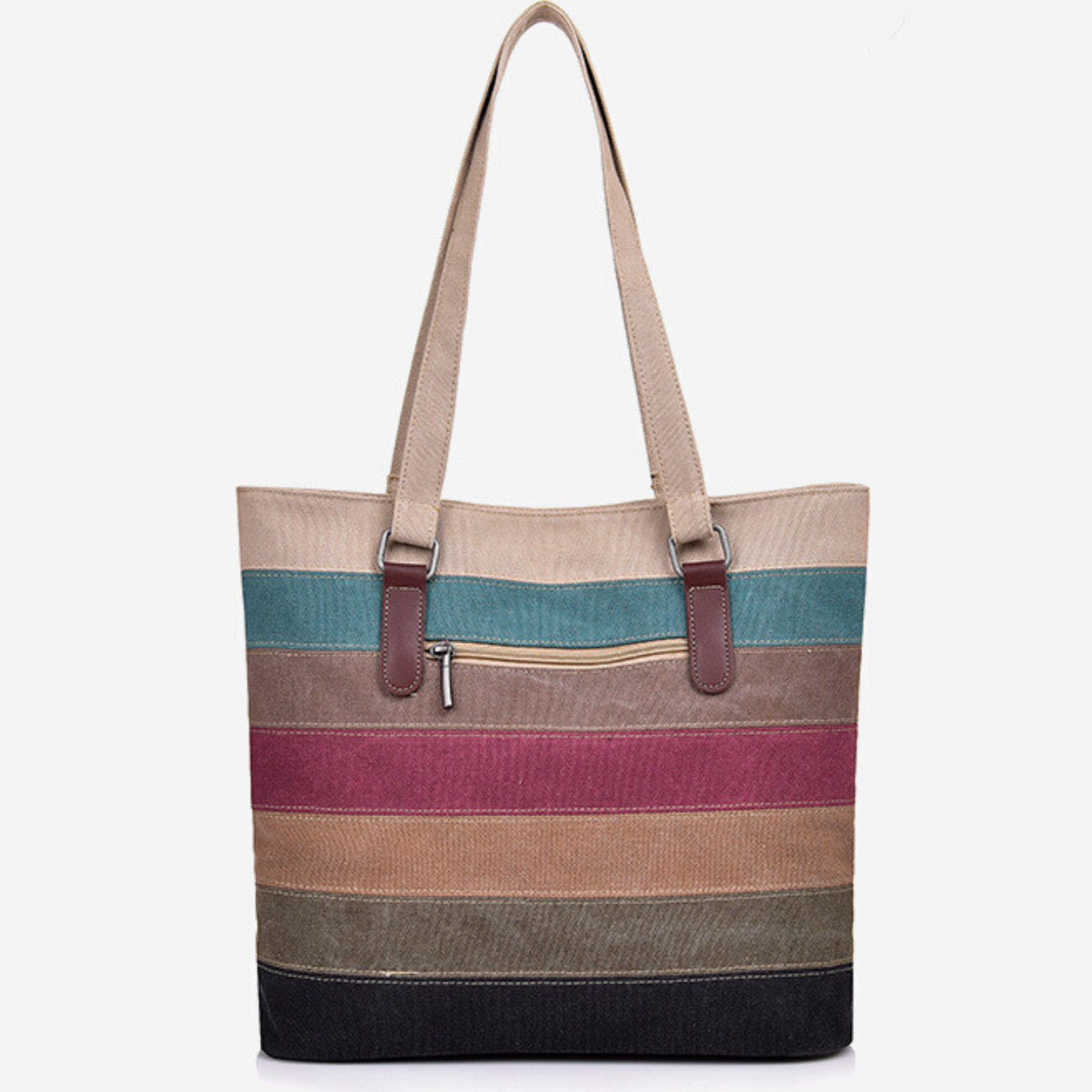 New Large Multi Colour Oxford Cotton Carry Shoulder Messenger Satchel Tote Bag