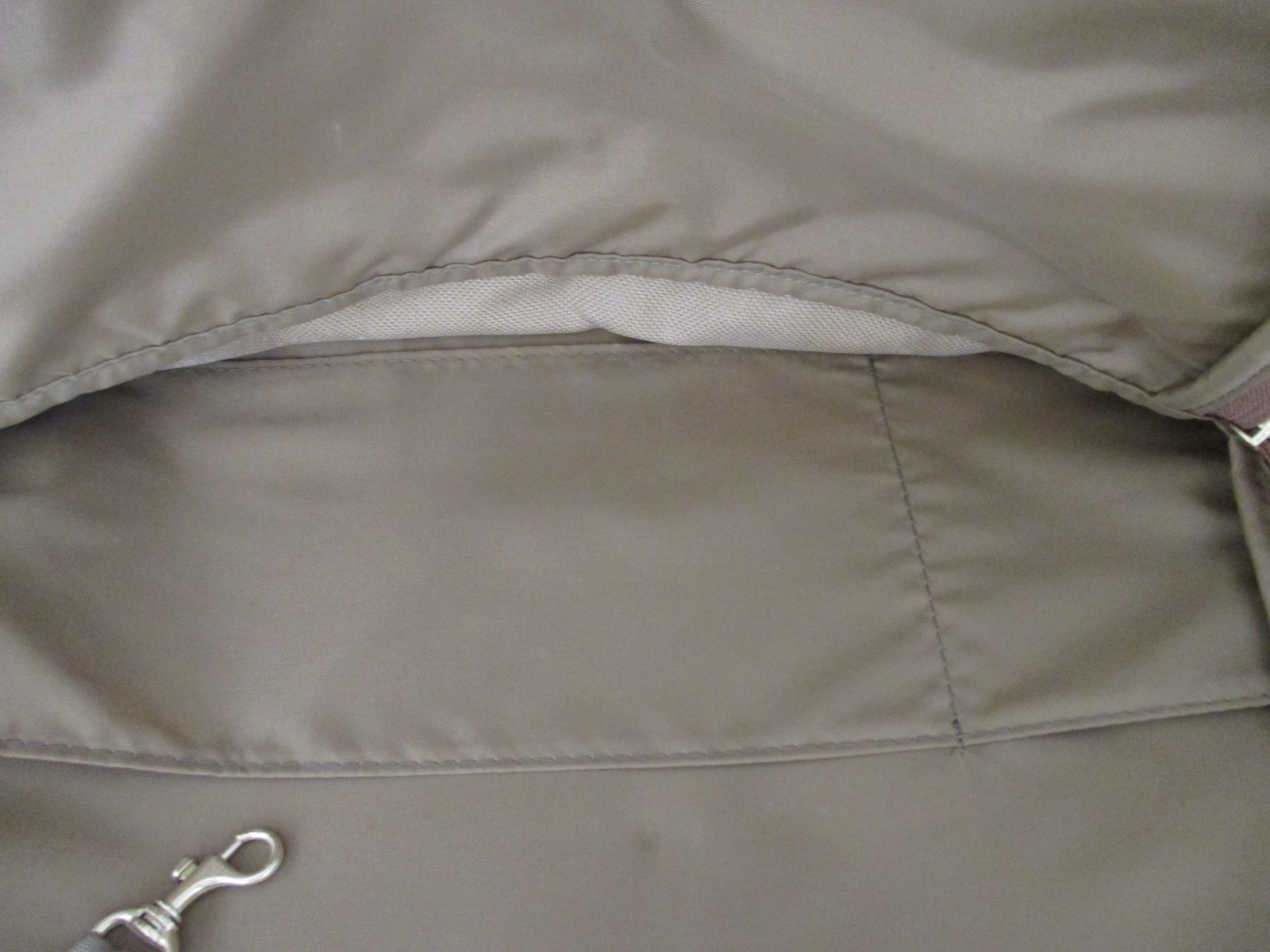 Hartmann Messenger Bag Green Nylon Canvas & Tan Leather Double Handles