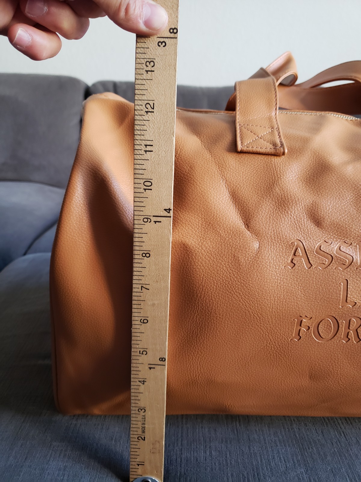 ASSHOLES*S LIVE FOREVER – Emotional Baggage Camel Tan Faux Leather BRAND NEW!