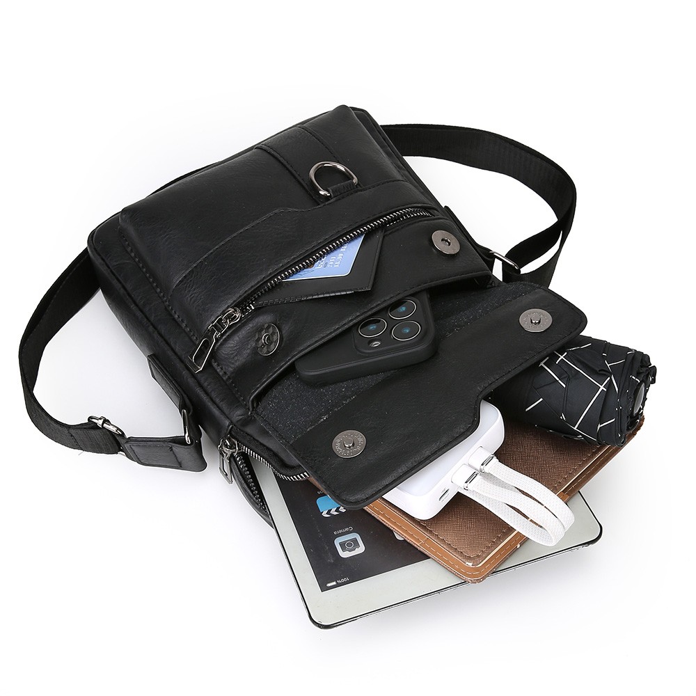 Men’s Handbag Business Shoulder Bag Leather Briefcase Crossbody Casual Fashion
