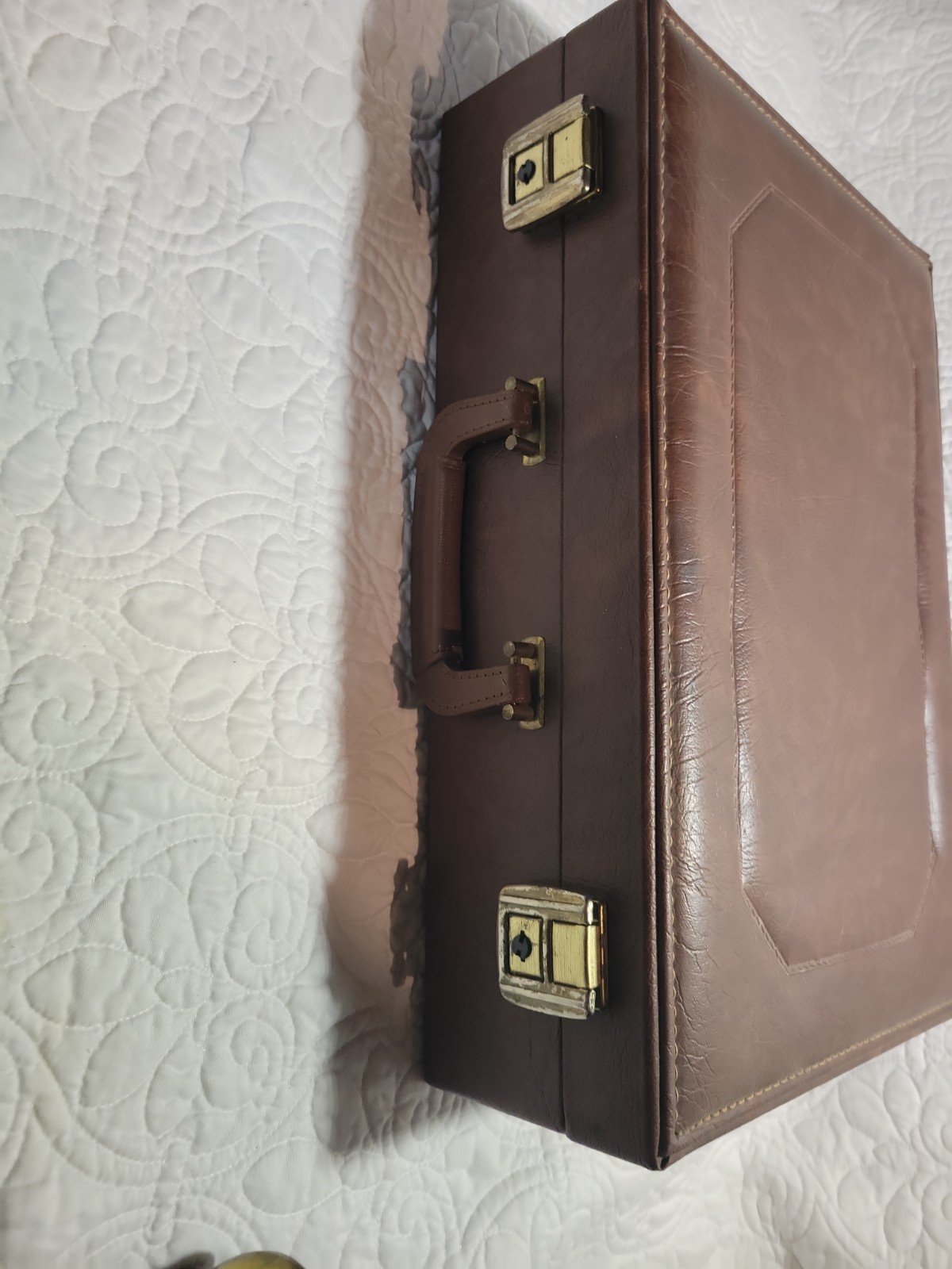 Vintage 1986 Stebco Tufide Briefcase Attache Case Brown Key Lock USA Pristine