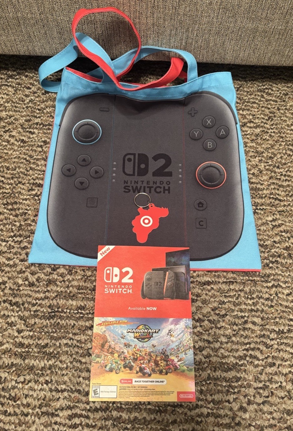 Nintendo Switch 2 Target Exclusive Launch Day Tote + Stickers + Keychain Sz