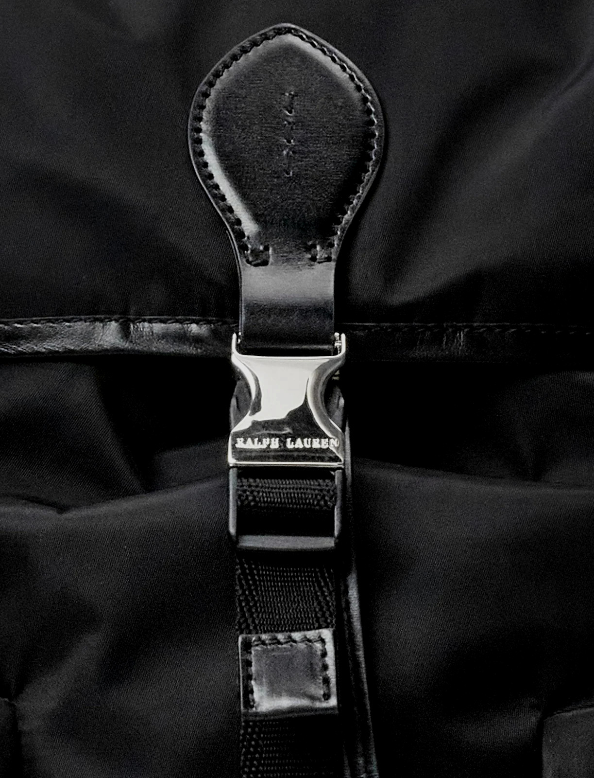 Ralph Lauren Purple Label Black Nylon Leather Twill Backpack New RRP £1,695 UK