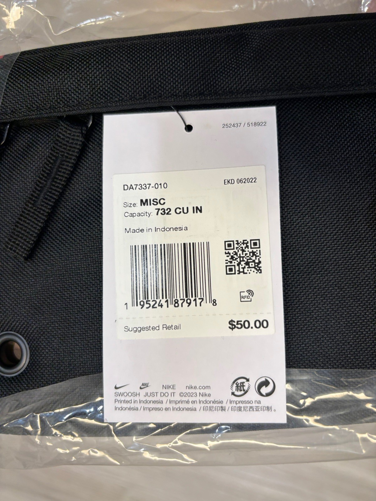 Nike x PRM Shoe Box Bag DA7337-010 Unisex Style Black and Red
