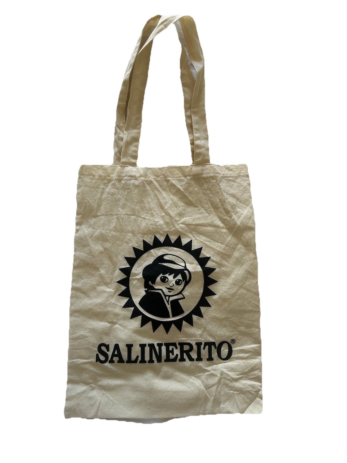 SALINERITO Canvas Bag Tote Logo Cream Black Ecuador Ecuadorian Salinas Chocolate